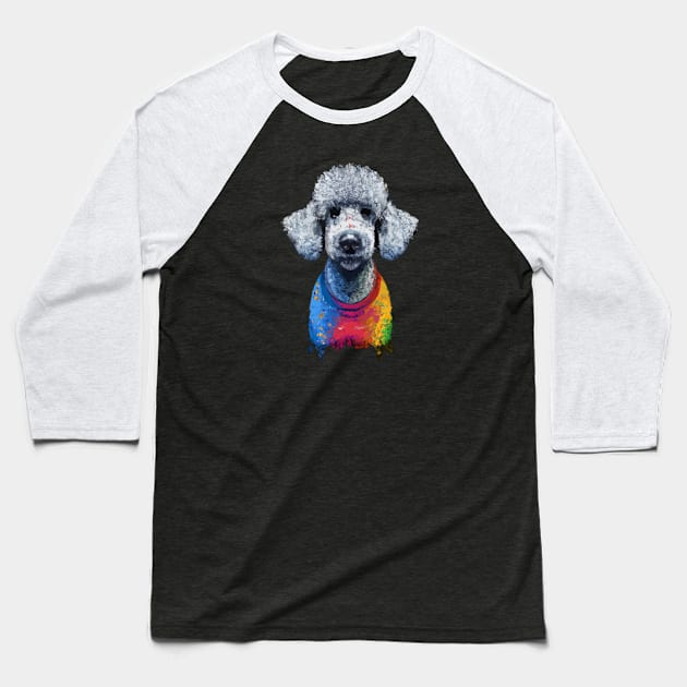 Bedlington Terrier Dog Artwork Baseball T-Shirt by Furrban